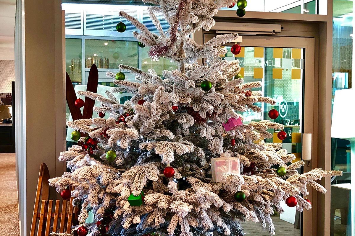 Mise en place d'un arbre de noel pour les enfants